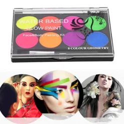 Snabbtorkande vattenlöslig kroppsfärg 8 färger Jul Makeup Verktyg Konsttillbehör><noscript><img width=