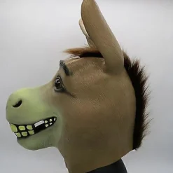 Åsnemask, Halloween Shrek Åsnehuvudmask, Nyhet Deluxe Kostymfest Cosplay Latex Djurhuvudmask för Vuxen><noscript><img width=