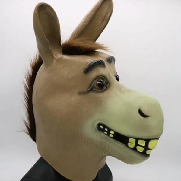no brand Åsnemask, Halloween Shrek Åsnehuvudmask, Nyhet Deluxe Kostymfest Cosplay Latex Djurhuvudmask för vuxen> Masker