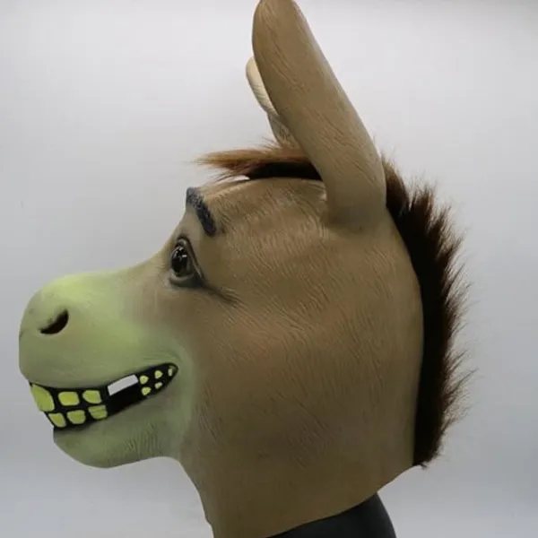 no brand Åsnemask, Halloween Shrek Åsnehuvudmask, Nyhet Deluxe Kostymfest Cosplay Latex Djurhuvudmask för vuxen> Masker