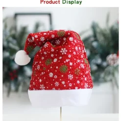 Snöflinga Julhatt Borstad Tyg Flanell Röd Tomteluva><noscript><img width=