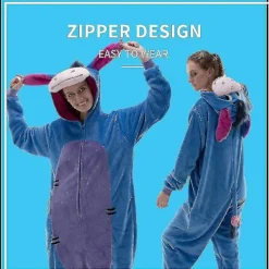 Snug Fit Unisex Vuxen Onesie Pyjamas Flanell Cosplay Djur Heldräkt Halloween Kostym Sovkläder Hemmakläder Q Ningling 85cm Åsna 95 cm><noscript><img width=