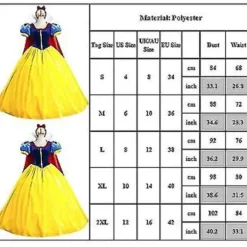 Snövit Prinsessdräkt Dam Sagoklänning Pannband Set Maskerad Halloween Karneval Party Scenkläder><noscript><img width=