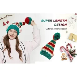 Snygg Julmössa Stickad Varm Hållande Rolig Mössa Ny> Huvudbonader