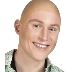 BraVärde Sommarrea Kal latexperuk för karneval, halloween och svensexa, skallig peruk för kostym> Peruker