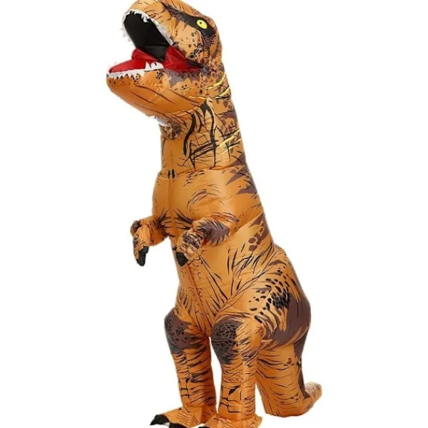 Specialerbjudande! Högkvalitativ Ny Uppblåsbar T-Rex Dinosaurie Kostym Halloween Maskerad för Vuxna (Brun) Brun (ca)> Dräkter