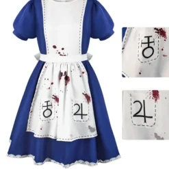 Spel Alice Madness Returns cosplay kostym Alice gris kostym vuxen kvinna Halloween anime tjej karneval kostym party MM M M-FM- M wig> Peruker