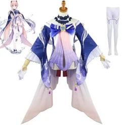Spel Genshin Impact Sangonomiya Kokomi Cosplay Rollspelsperuk Hår Halloweenfest Rekvisita Genshin Cosplay Peruk> Peruker