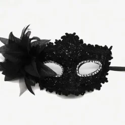 Spets ögonmasker Maskeradmasker SVART><noscript><img width=