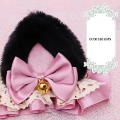 Spetsband med kattöron, Halloween Cosplay kattöron, spetsband med klockor, söt plysch fest djur pannband för barn, flickor, fest><noscript><img width=