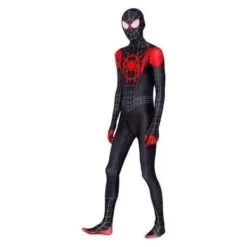 Spiderman Kostym Miles Morales Cosplay Vuxna Halloween 170><noscript><img width=