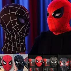 Spiderman Mask med Ringfjärrkontroll för Blinkande Ögon Blinkande Hjälm Cosplay Party Halloween Mask Rekvisita> Masker