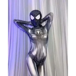 Spindelmannen Bodysuit Cosplay-dräkt för kvinnor Halloween Superhjälte Cosplay-dräkt-FF- S><noscript><img width=