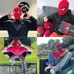 Spindelmannen Mask Cosplay Rörliga Ögon Elektronisk Mask Spider Man 1:1 Fjärrkontroll Elastiska Leksaker För Vuxna Barn Present><noscript><img width=