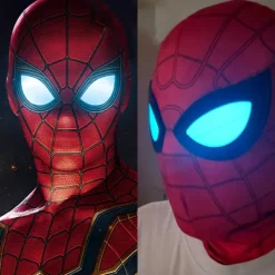 Spindelmannen-mask med lysande ögon, Superhjältemask för barn/vuxna{Fyn10}><noscript><img width=