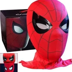Spindelmask med rörliga ögon, helmask med hakstyrning av ögonstorlek, hjälte-cosplaymask för barn/vuxna> Masker