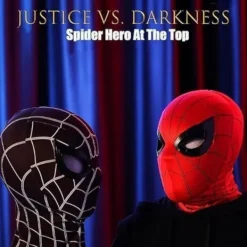 Spindelmask med rörliga ögon, helmask med hakstyrning av ögonstorlek, hjälte-cosplaymask för barn/vuxna><noscript><img width=