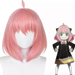 FMYSJ Spyfamily Anya Peruk Dam Rosa Bob Kort Hår Peruker Cosplay Party Hela Huvudet Peruker Tw (FMY)> Peruker