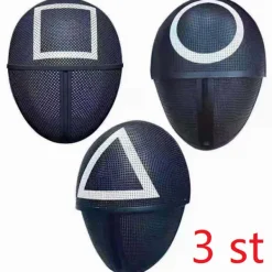 Squid Game Masker Mix | Triangel+Rund+Fyrkant 3st-Julklapp Round+Triangle+Square> Masker