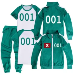Squid Game Träningsdräkt Set med Nummer - Grön Jumpsuit[JUN] 170><noscript><img width=