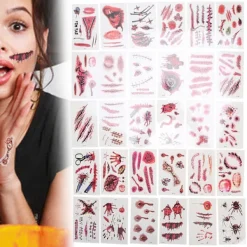 Sår Tatueringar Temporär Halloween Dekoration Cosplay Party Smink 30 Ark><noscript><img width=