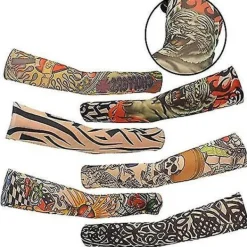 6st Art Arm Fake Tattoo Sleeves Cover för Unisex Party Cool Man Kvinna Mode Tatueringar & Kroppskonst Tillfälligt Vattentät> Smink