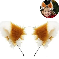 1st Cat Ears Pannband Cosplay Girls Dam Söt Party Pannband Khaki> Huvudbonader