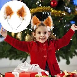 1st Cat Ears Pannband Cosplay Girls Dam Söt Party Pannband Khaki><noscript><img width=