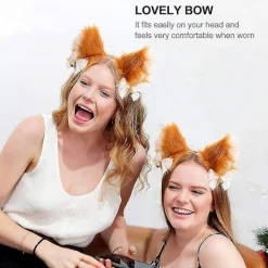 1st Cat Ears Pannband Cosplay Girls Dam Söt Party Pannband Khaki><noscript><img width=