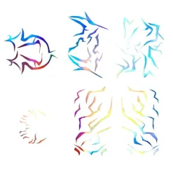 EURL st Demon Hunter Girls Group COS Lila Tatuering Klistermärke Demon Herrgrupp Vattentät Randig Temporär Tatuering Klistermärke Set> Smink