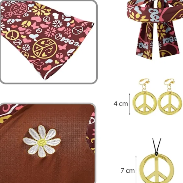 Söt DIY Plus Size Hippie Kostym Damkläder xs> Dräkter