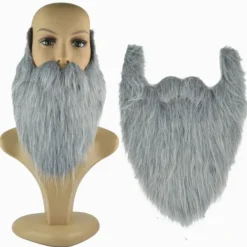 2ST Fake Beard Långt Fluff Skägg GRÅT><noscript><img width=