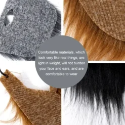 4st falska skägg, halloweenskägg, jultomteskägg, vitt långt hår, svart skägg, festskägg> Tillbehör