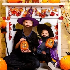 4st falska skägg, halloweenskägg, jultomteskägg, vitt långt hår, svart skägg, festskägg><noscript><img width=