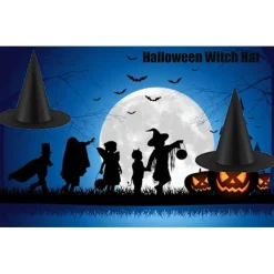 12ST Halloween häxhattar Häxdräkttillbehör, svart häxhatt><noscript><img width=