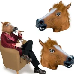 1st Halloween Mask Latex Hästhuvud Mask Animal Cosplay> Masker