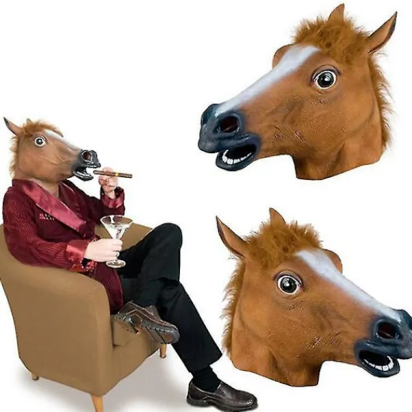 1st Halloween Mask Latex Hästhuvud Mask Animal Cosplay> Masker
