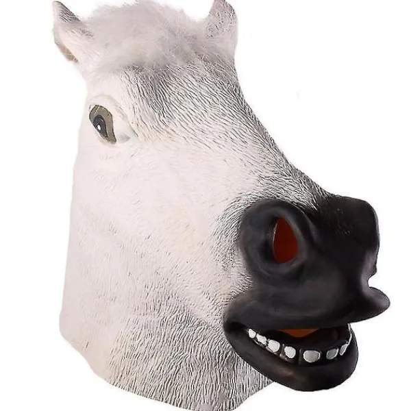 1st Halloween Mask Latex Hästhuvud Mask Animal Cosplay> Masker