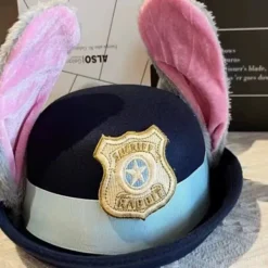 ATELA Söt Judy Hatt Kanin Bowler Zootopia Polis Officer Barn Vuxen Cosplay Hårband Huvudbonad><noscript><img width=