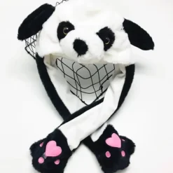 Söt Kanin Mössa Som Rör Öronen Mjuk Rolig Leksak Mössa svart> Huvudbonader