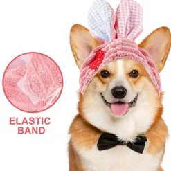 Söt Kaninöron Hatt för Små Katter och Pyttesmå Hundar Kostymtillbehör i Rosa Material för 1 st[YJD] 31.00X19.00X2.00CM><noscript><img width=