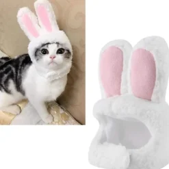 Söt kattkaninhatt, söt katthattkostym, husdjursklänninghatt> Huvudbonader