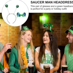 12st Kreativa Glasögon med Flygande TeFat Huvudband Grön Boll Huvudband Semesterfest Rekvisita[HK] 14.00X13.70X9.00CM> Tillbehör