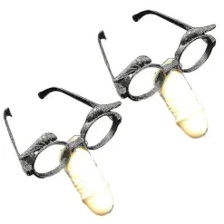 2st Långnäsa Glasögon Roligt Intressant Rolig Scenrekvisita Festtillbehör Näsglasögon För Festival Halloween> Tillbehör