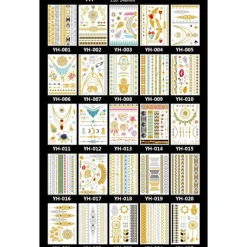 Otego 10st Metallic Tatuering guld / silver , metal flash tattoo><noscript><img width=