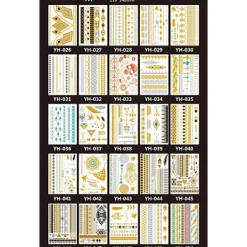 Otego 10st Metallic Tatuering guld / silver , metal flash tattoo><noscript><img width=