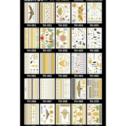 Otego 10st Metallic Tatuering guld / silver , metal flash tattoo><noscript><img width=