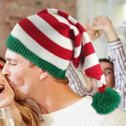 Söt Mössa, Vintermössa - Varm Stretchig Julmössa - Festliga Mössor, Unisex Tomtemössa för Julafton, Sammankomster, Daglig Användning><noscript><img width=