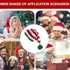 Söt Mössa, Vintermössa - Varm Stretchig Julmössa - Festliga Mössor, Unisex Tomtemössa för Julafton, Sammankomster, Daglig Användning><noscript><img width=