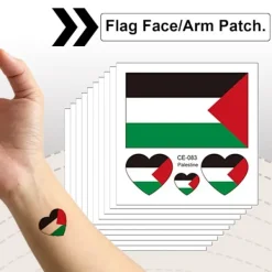 30st Palestine Hand Face Sticker, Transfer Sticker, Ljusa färger, Palestine Face Sticker, Lätt att ta bort> Smink